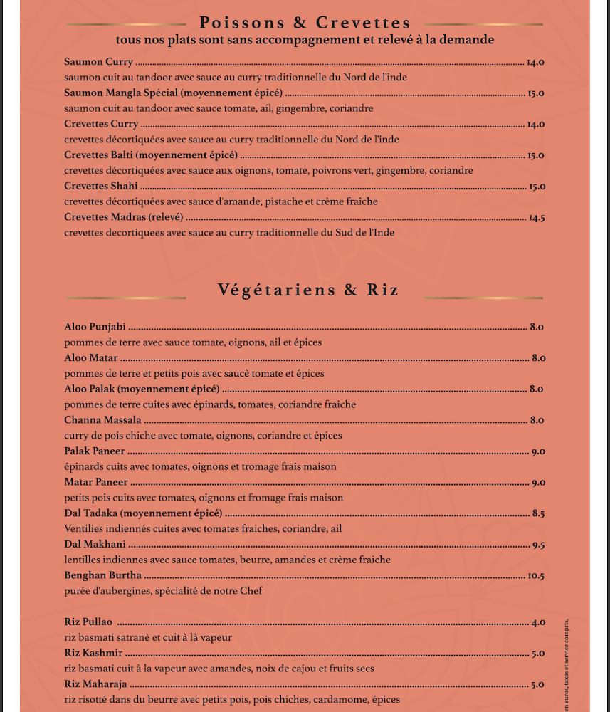 LE MAHARAJA. - Menu Image 3