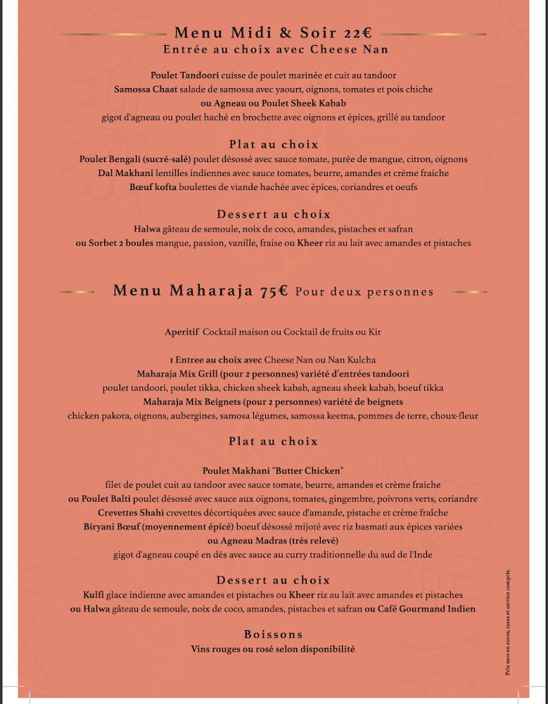 LE MAHARAJA. - Menu Image 4